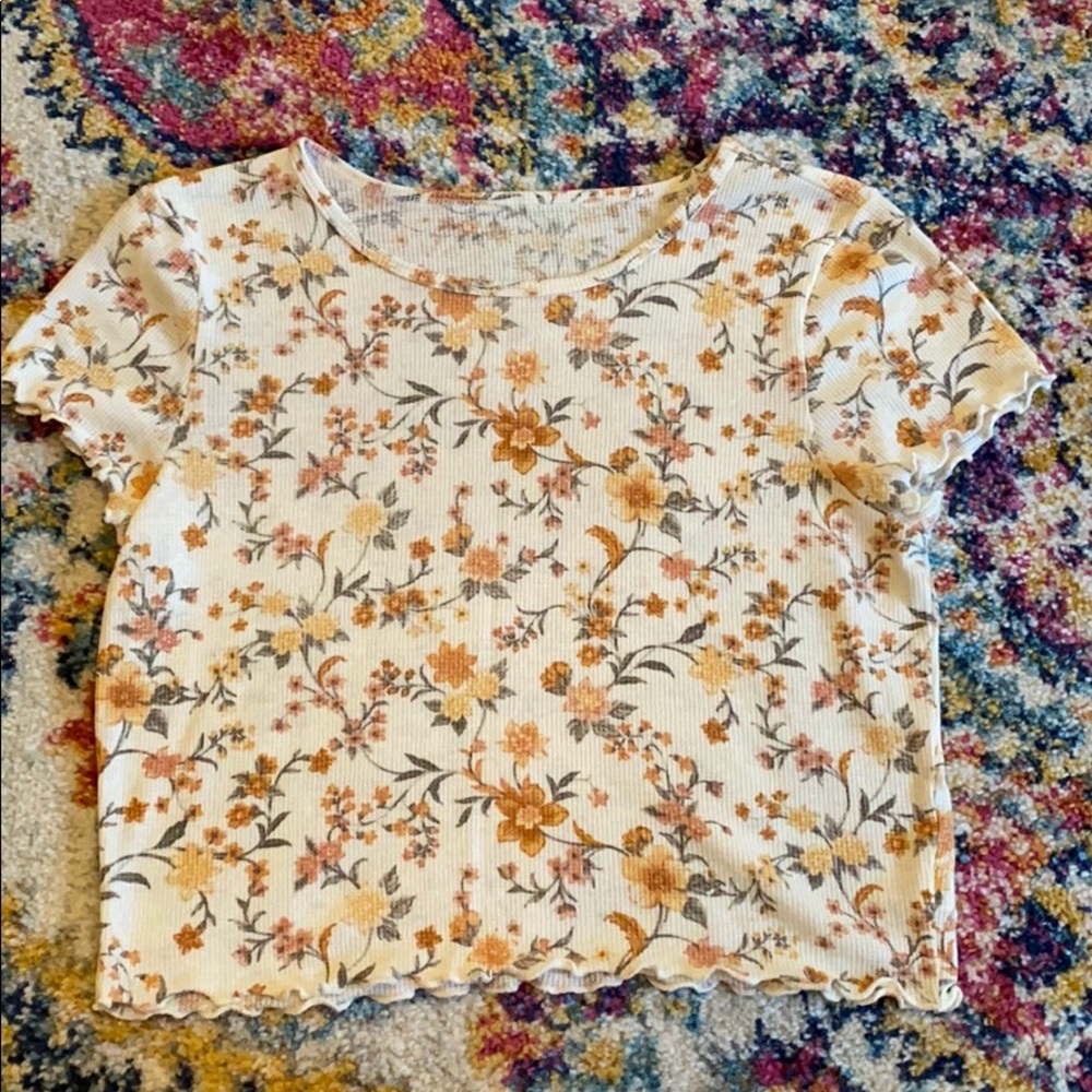 Floral American eagle top